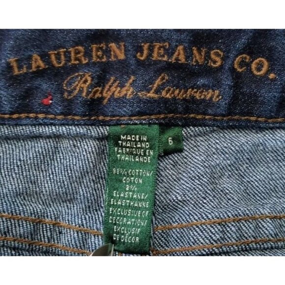Ralph Lauren Classic Straight Mid-Rise Dark Blue Denim Stretch Jeans Women's 6 - Picture 5 of 15